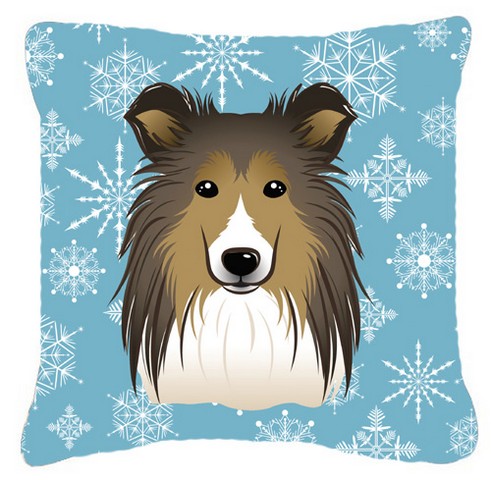 Snowflake Sheltie Fabric Decorative Pillow