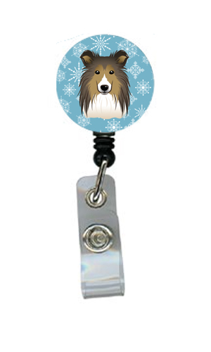 Snowflake Sheltie Retractable Badge Reel