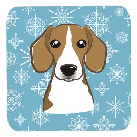 Snowflake Beagle Foam Coasters, Set Of 4
