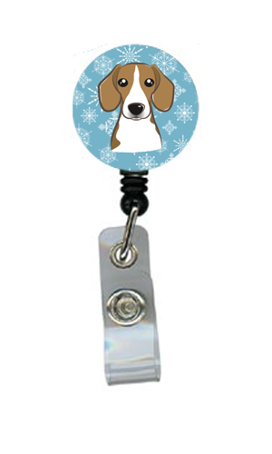 Snowflake Beagle Retractable Badge Reel