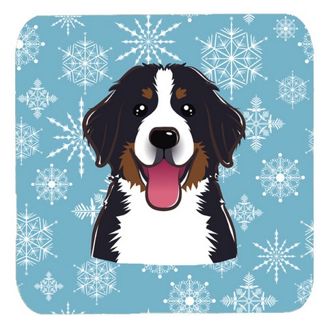 Snowflake Bernese Mountain Dog Foam Coasters, Set Of 4