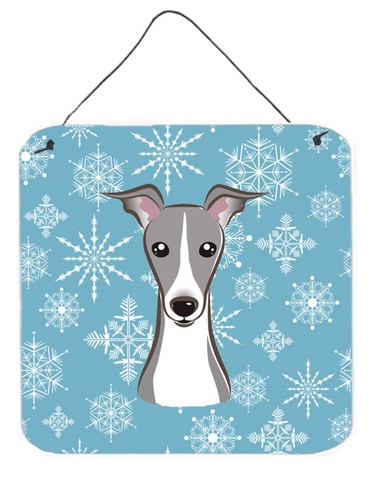 Snowflake Italian Greyhound Wall and Door Hanging Prints