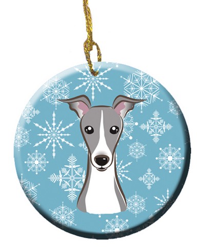 Snowflake Italian Greyhound Ceramic Ornament
