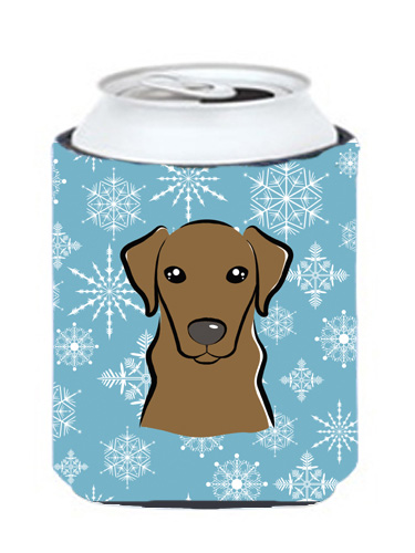 BB1668CC Snowflake Chocolate Labrador Can & Bottle Hugger