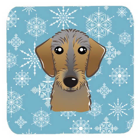 Picture of Carolines Treasures BB1667FC Snowflake Wirehaired Dachshund Foam Coasters- Set Of 4