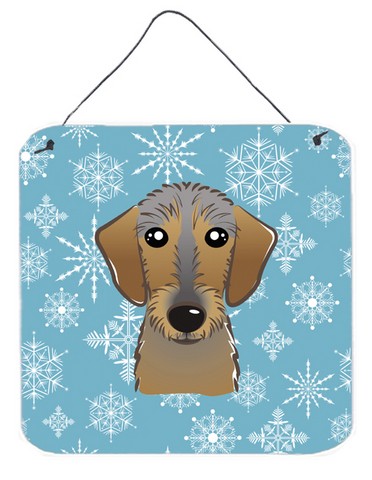 Snowflake Wirehaired Dachshund Wall and Door Hanging Prints