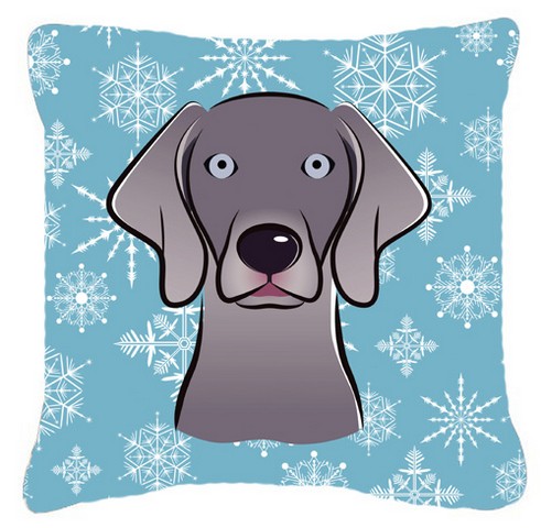 Snowflake Weimaraner Fabric Decorative Pillow
