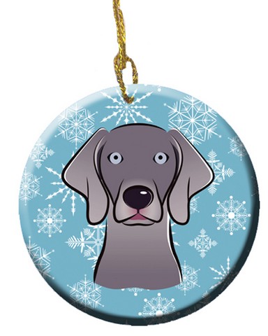 Snowflake Weimaraner Ceramic Ornament