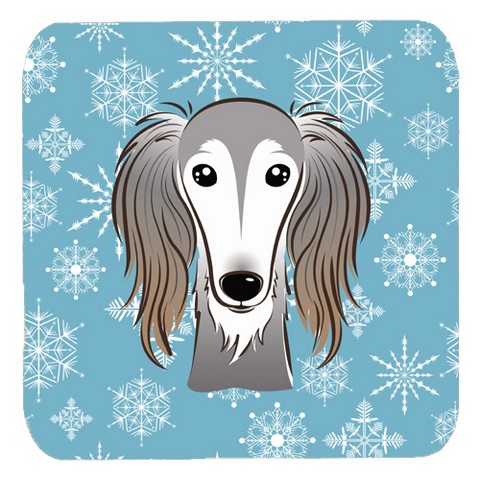 BB1663FC Snowflake Saluki Foam Coasters- Set Of 4