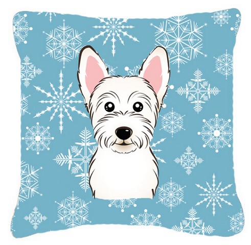 Snowflake Westie Fabric Decorative Pillow