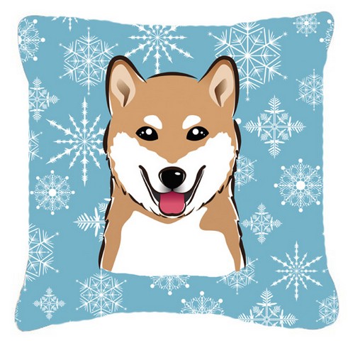 Snowflake Shiba Inu Fabric Decorative Pillow
