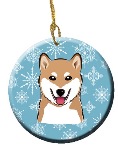 Snowflake Shiba Inu Ceramic Ornament