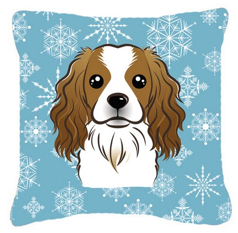 Snowflake Cavalier Spaniel Fabric Decorative Pillow