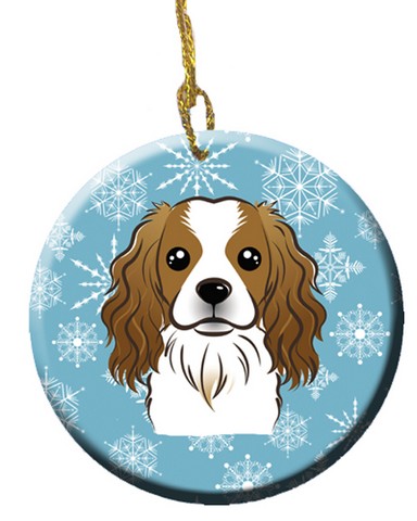 BB1658CO1 Snowflake Cavalier Spaniel Ceramic Ornament