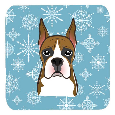 Snowflake Boxer Foam Coasters- Set Of 4