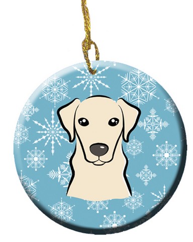 BB1656CO1 Snowflake Yellow Labrador Ceramic Ornament