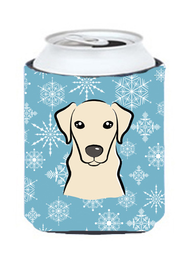 Snowflake Yellow Labrador Can & Bottle Hugger