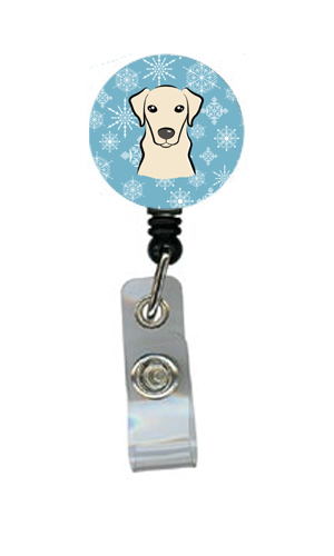 Snowflake Yellow Labrador Retractable Badge Reel