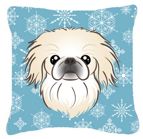 Snowflake Pekingese Fabric Decorative Pillow