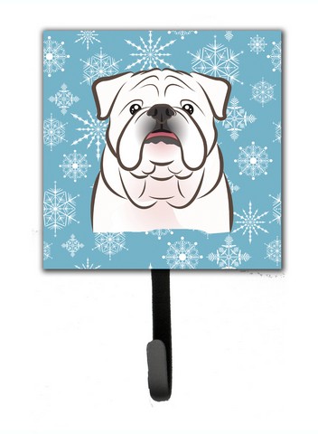Snowflake White English Bulldog Leash & Key Holder