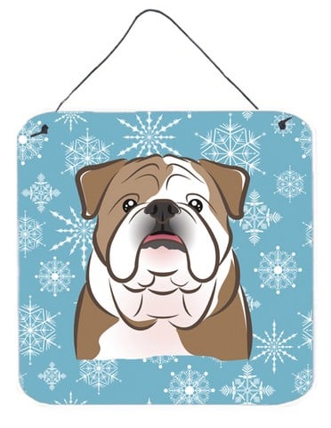 Snowflake English Bulldog Wall and Door Hanging Prints