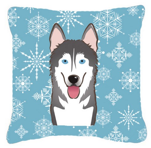 Snowflake Alaskan Malamute Fabric Decorative Pillow