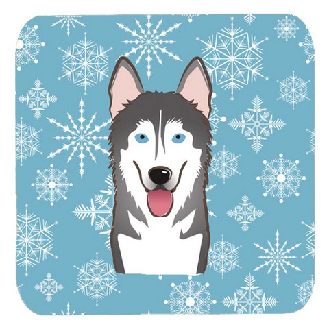 Snowflake Alaskan Malamute Foam Coasters, Set Of 4