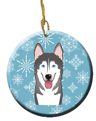 Snowflake Alaskan Malamute Ceramic Ornament