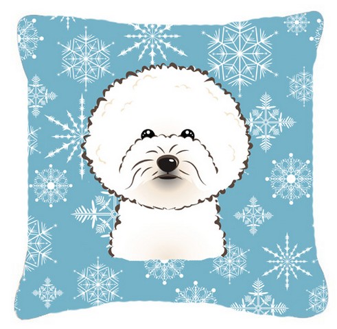 Snowflake Bichon Frise Fabric Decorative Pillow