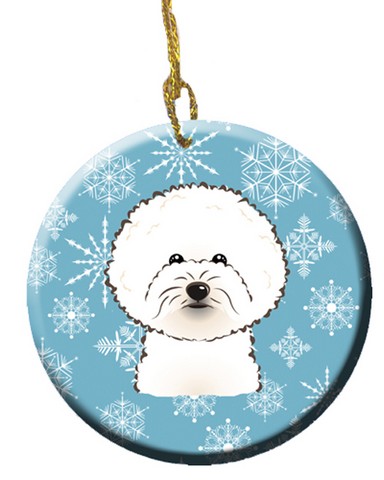 Snowflake Bichon Frise Ceramic Ornament
