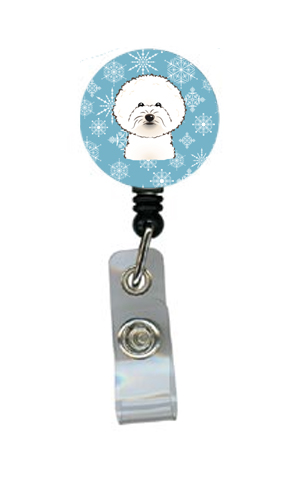Snowflake Bichon Frise Retractable Badge Reel