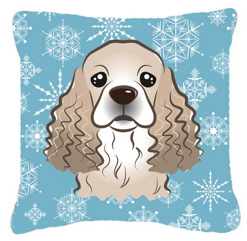 Snowflake Cocker Spaniel Fabric Decorative Pillow