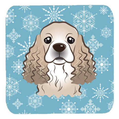 BB1650FC Snowflake Cocker Spaniel Foam Coasters- Set Of 4