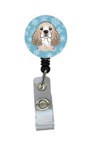 Snowflake Cocker Spaniel Retractable Badge Reel
