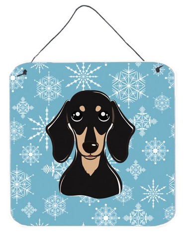 Snowflake Smooth Black And Tan Dachshund Wall and Door Hanging Prints