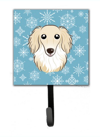Snowflake Longhair Creme Dachshund Leash & Key Holder