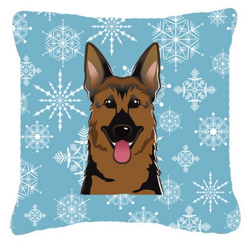 Snowflake German Shepherd Fabric Decorative Pillow
