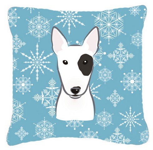 Snowflake Bull Terrier Fabric Decorative Pillow