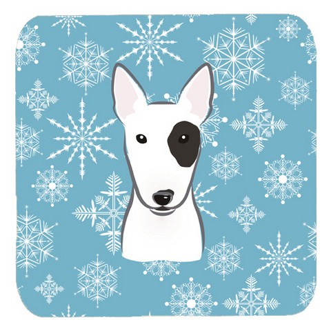 BB1643FC Snowflake Bull Terrier Foam Coasters- Set Of 4