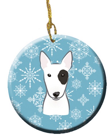 Snowflake Bull Terrier Ceramic Ornament