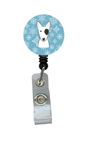 Snowflake Bull Terrier Retractable Badge Reel