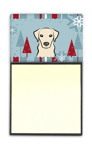 Winter Holiday Yellow Labrador Sticky Note Holder