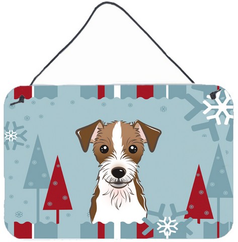 Winter Holiday Jack Russell Terrier Wall and Door Hanging Prints