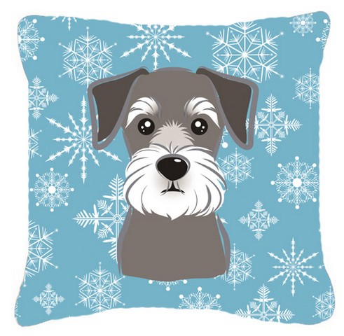 Snowflake Schnauzer Fabric Decorative Pillow