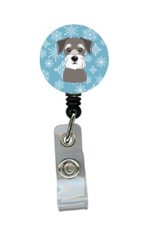 Snowflake Schnauzer Retractable Badge Reel