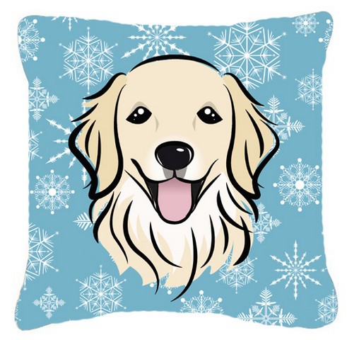 Snowflake Golden Retriever Fabric Decorative Pillow
