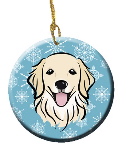 Snowflake Golden Retriever Ceramic Ornament