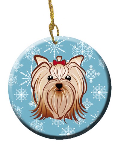 Snowflake Yorkie Yorkishire Terrier Ceramic Ornament