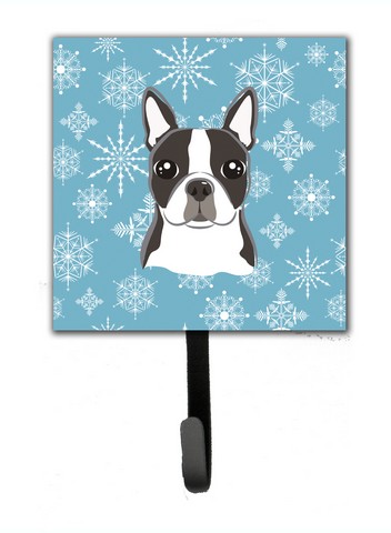 Snowflake Boston Terrier Leash & Key Holder