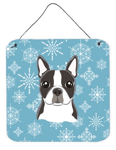 Snowflake Boston Terrier Wall and Door Hanging Prints